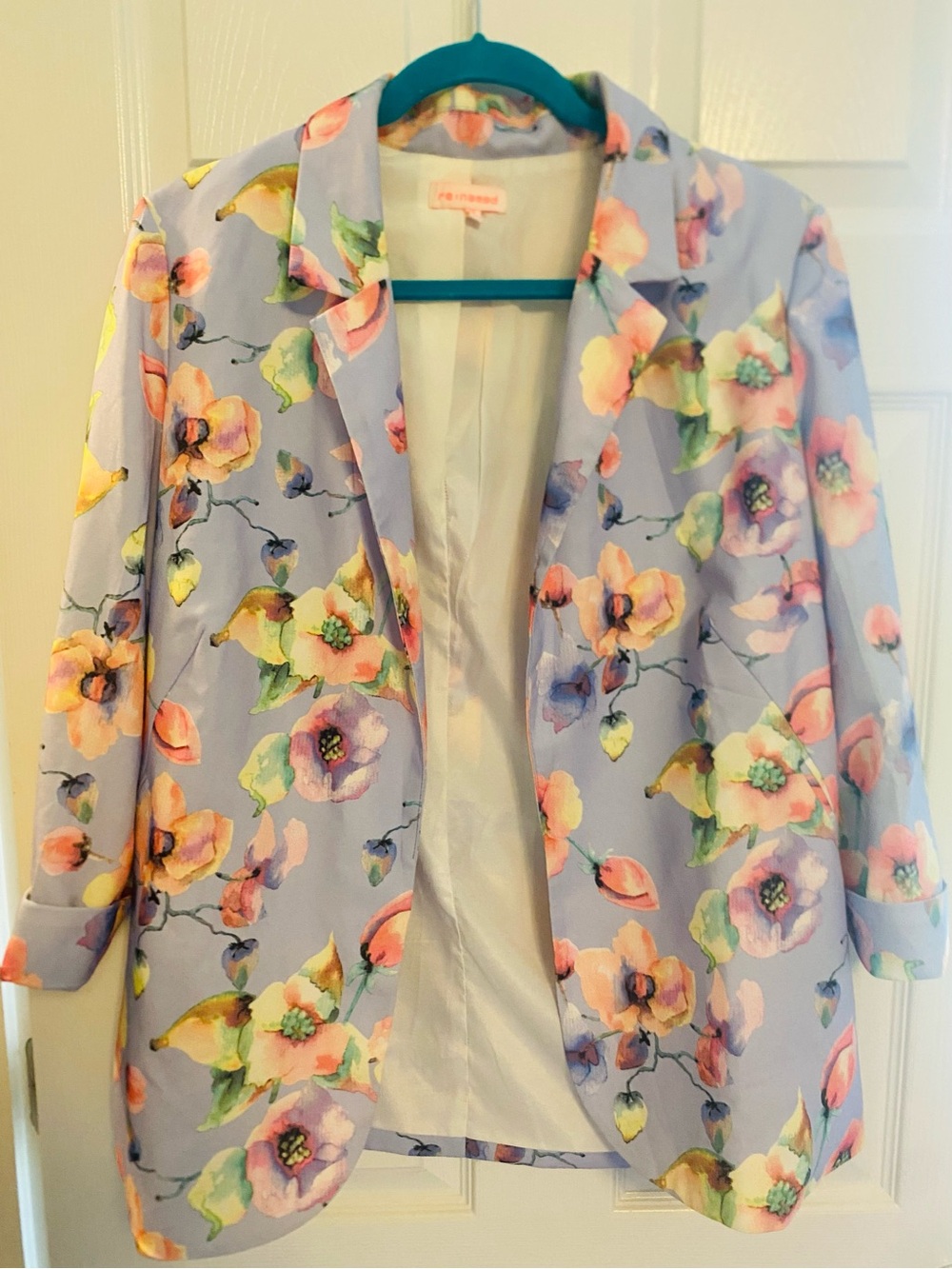 re:named Pastel Lavender Floral Blazer